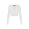 Elisabetta Franchi Blusa Blusa Donna cropped con scollo a V Avorio - Francavilla Moda